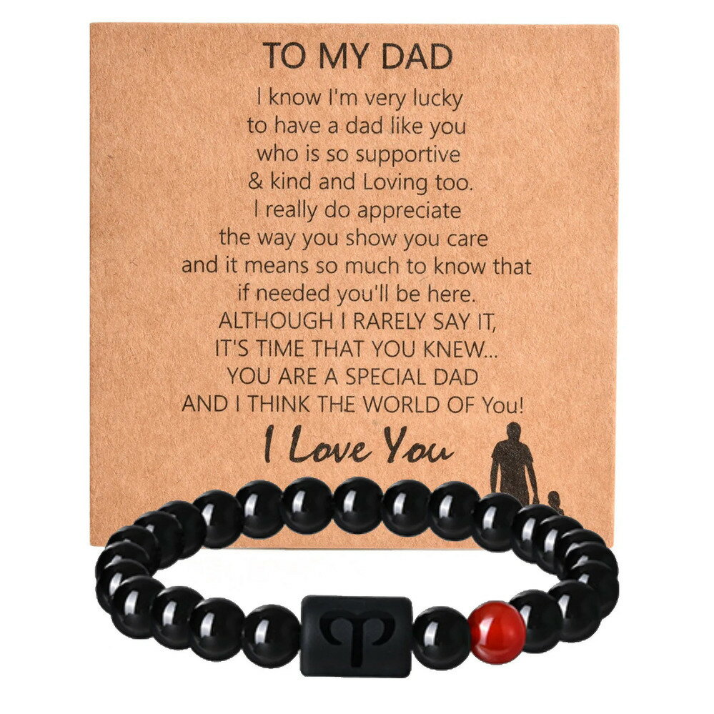 【送料無料】 チャーム ブレスレット ビーズ メンズ 12 干支 ギフト お父さん 二人とも サイド 星座 誕生月 リストバンド 父の 日