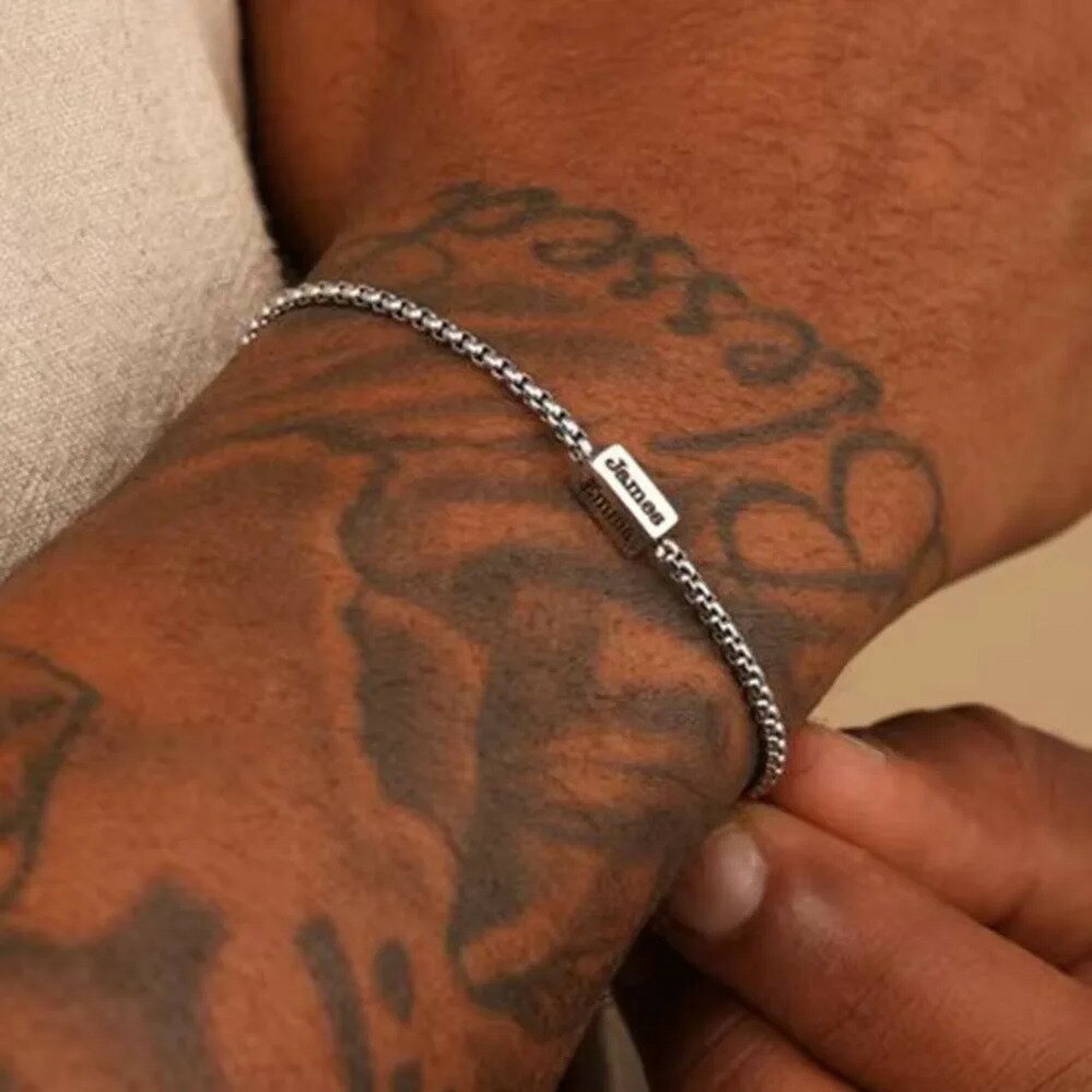 【送料無料】 チャーム 指輪 リング ブレスレット ステンレス ネーム メンズ カスタム 家族 ファミリー チューブ パーソナライズ 父親たち 日 ギフト お父...