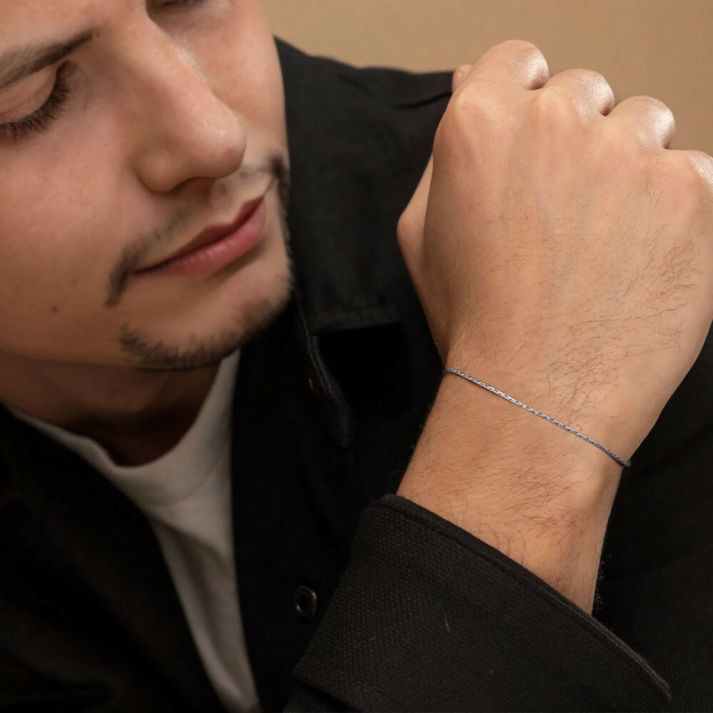 【クーポン利用で2790円】 指輪 リング ブレスレット ステンレス チェーン スダチ メンズ スリム ハン..