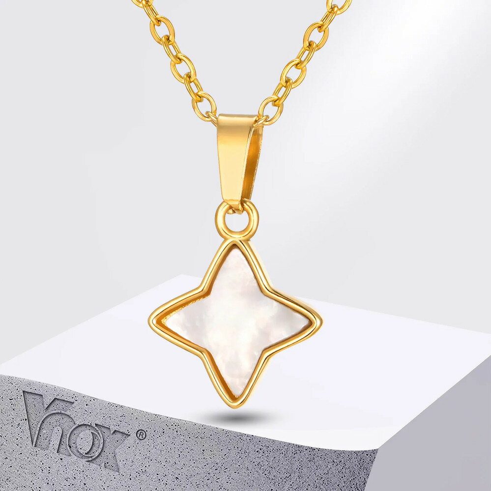 【送料無料】 チャーム ペンダント ネックレス ステンレス チェーン スダチ シェル 星 メンズ レディース 淡水 貝殻 スター ガールズたち ラッキー スチー...