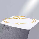 【クーポン利用で4630円】 アンクレット ブレスレット ステンレス ゴールド チェーン ハート レディース 透かし カラー ソリッド スチール 足首 アンクル...