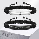 【クーポン利用で4590円】 バングル ブレスレット 黒 ブラック ロープ メンズ フリー 刻印 調整可能 ハンドメイド 編組 カーブ スチール カスタム お父...