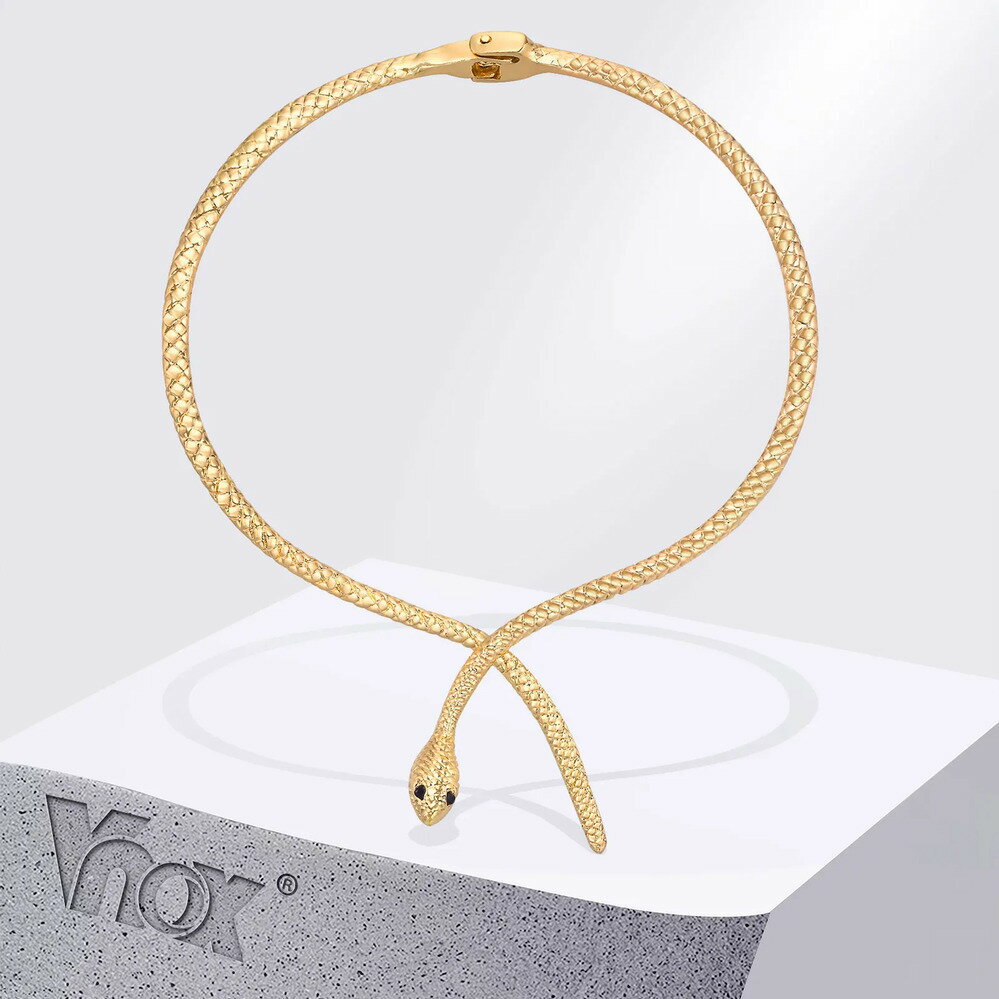 【送料無料】 チョーカー ネックレス 動物 アニマル メタル カブ レディース 蛇 スネイク ヘビ トルク ガールズ オープン カフ ステートメント ナイト クラブ パーティ コスプレ ジュエリー