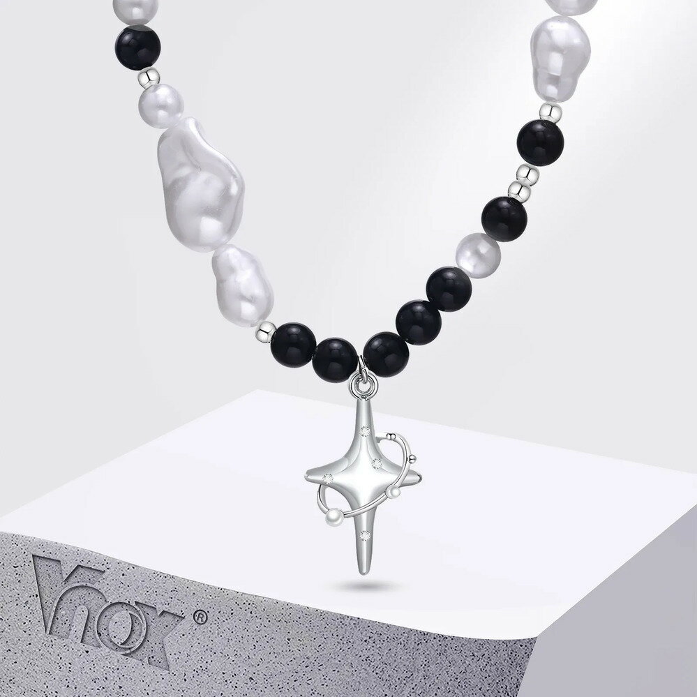 【送料無料】 チョーカー ペンダント ネックレス チェーン シンプル パール 星 レディース メンズ ユニセックス イレギュラー シミュレーション バロット ス...