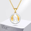 【クーポン利用で4960円】 ペンダント ネックレス ステンレス マリア レディース メンズ カット アウト バージン 氷河 ユニセックス スチール ファーザー 祈り カラー(4)