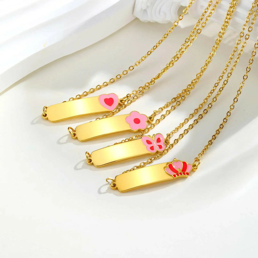 【送料無料】 ネックレス 蝶 バタフライ 花 フラワー インセクト ハート ネーム 昆虫 メンズ レディース フリー 刻印 レッド 赤ちゃん ベイビー チルドレン かわいい パーソナライズ バー コンパクト スモール ジュエリー