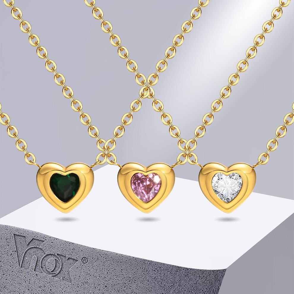 【送料無料】 ネックレス ステンレス ゴールド ストーン ハート LOVE レディース 女性 繊細 ママ マザー ギフト ジュエリー カラー スチール Love...