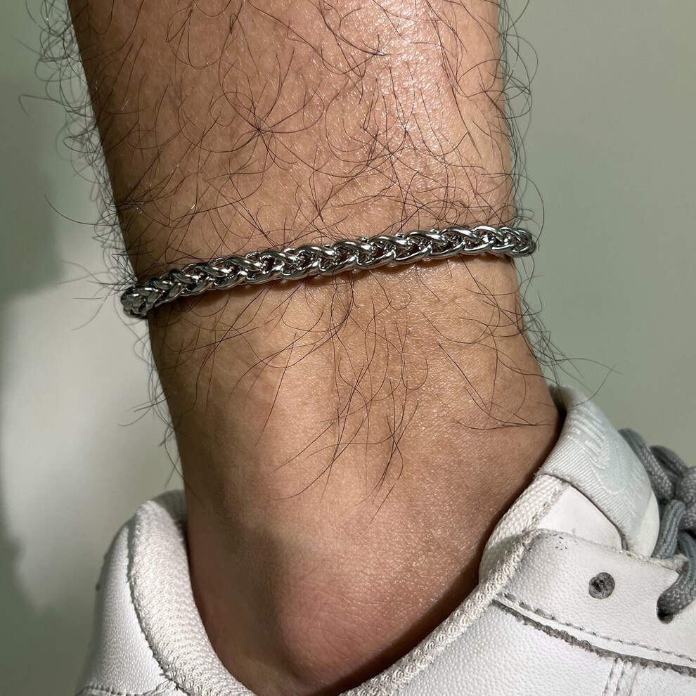 【クーポン利用で3360円】 アンクレット 指輪 リング ステンレス キューバ チェーン あずき 喜平 小豆 メンズ フェード 防水 スチール 小麦 ウィート ...