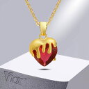 【クーポン利用で3550円】 ペンダント ネックレス 赤 レッド ストーン ハート ピック レディース 女性 ビッグ AAA CZ スタイリッシュ ジュエリー