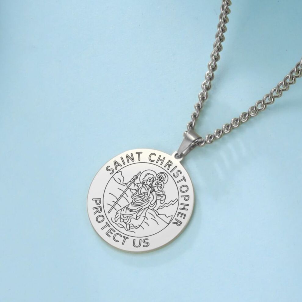 【送料無料】 ネックレス ドライバー ステンレス メタル 金属 メンズ 男性 聖人 クリストファー メダル..