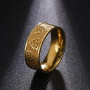 【送料無料】 指輪 リング ハイキング ステンレス メンズ 男性 バイキング トリップル Valknut ヴァルクヌート シンボル 8mm 幅 北欧 スカンジナビア お守り スチール ジュエリー