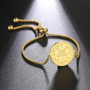 【クーポン利用で2890円】 ブレスレット ステンレス レディース 保護 プロテクション ひみつ シークレット シール ソロモン チャーム 富 運 お守り スチール ユダヤ ジュエリー