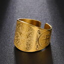 【送料無料】 指輪 リング ステンレス サクラ 三角形 メンズ 男性 エノチアン 魔法 マジック 天使 ソロモン カバラ 保護 プロテクション お守り スチール ヘキサグラム トライアングル 宗教的 ジュエリー