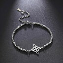 【クーポン利用で2890円】 ブレスレット ステンレス チェーン リボン ビーズ レディース 魔女 ウィッチ 結び目 チャーム セルティックス 保護 プロテクション お守り スチール 魔術 ウィッチクラフト ウィッカ ジュエリー