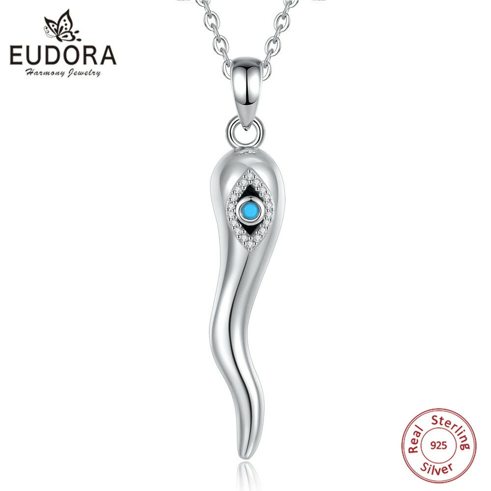 【送料無料】 チャーム ペンダント ネックレス イタリア シルバー リング レディース メンズ 925 スターリング ホーン 良い ラック コルニセロ お守り 悪 エビル 目 アイズ ジュエリー ギフト