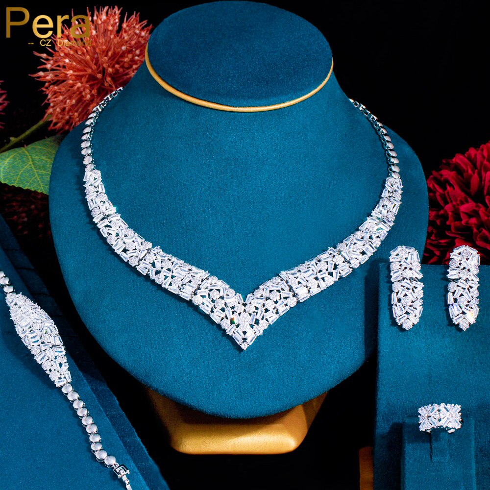 【送料無料】 ジュエリーセット ナイジェリア ジルコニア クリスタル アフリカ ピック レディース 女性 アフリカン ドバイ 5A キュービック ジルコン 4個...