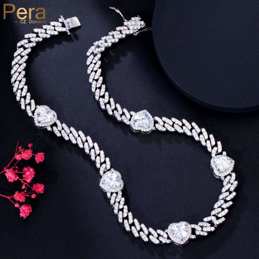 【送料無料】 チョーカー 指輪 リング ネックレス 白 ホワイト クリスタル キューバ シルバー チェーン ハート レディース 女性 素敵 CZ カラー リンク...