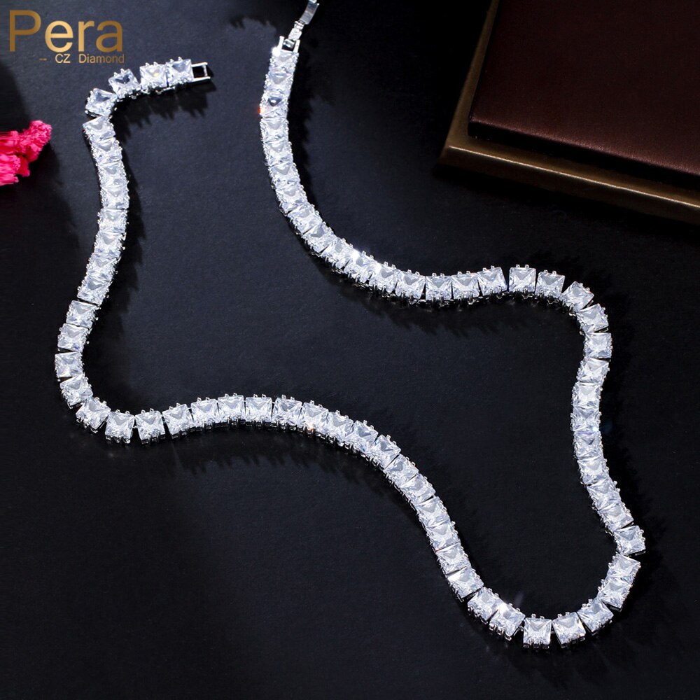 【送料無料】 チョーカー ネックレス 白 ホワイト ジルコニア チェーン ラウンド テニス ピック レディース 女性 キラキラ 氷 アイス アウト キュービック...