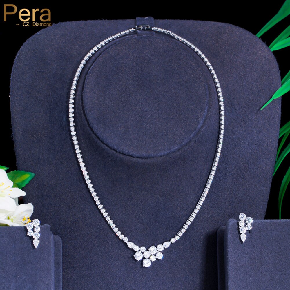 【送料無料】 ペンダント ピアス ネックレス 白 ホワイト ジルコニア ラウンド リング レディース 女性 明るい 輝く スパークリング CZ ジルコン 鎖骨 ...