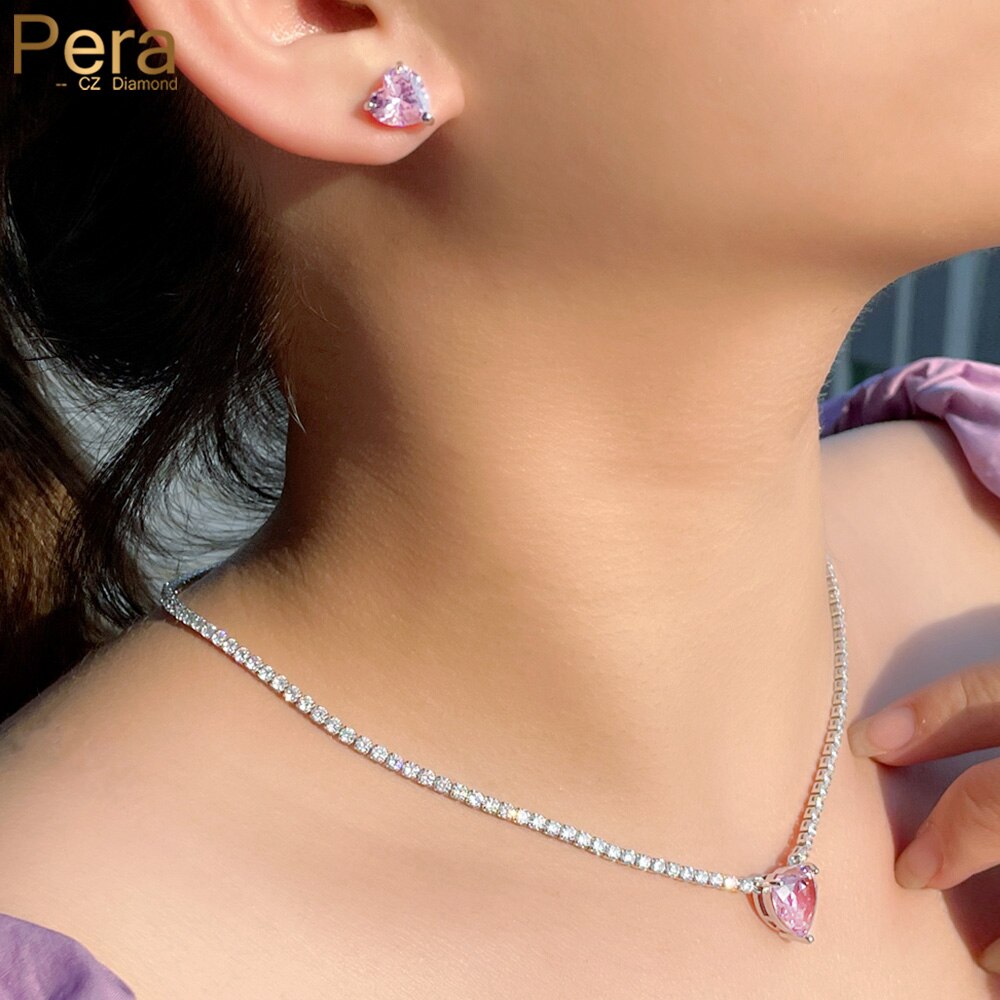 【送料無料】 ペンダント ピアス ネックレス ジルコニア スイーツ ピンク ハート ピック お菓子 LOVE レディース 女性 スイート キュービック ジルコン...