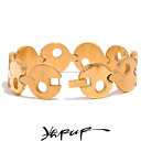 【送料無料】 バングル ブレスレット ステンレス チェーン ラウンド メタル メンズ 20cm スチール 透かし 厚い 18K プレート ヘビー ステートメント...