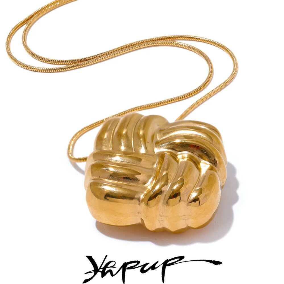 【送料無料】 ペンダント ネックレス ステンレス ビンテージ スクエア メタル ラバー レディース スチ..