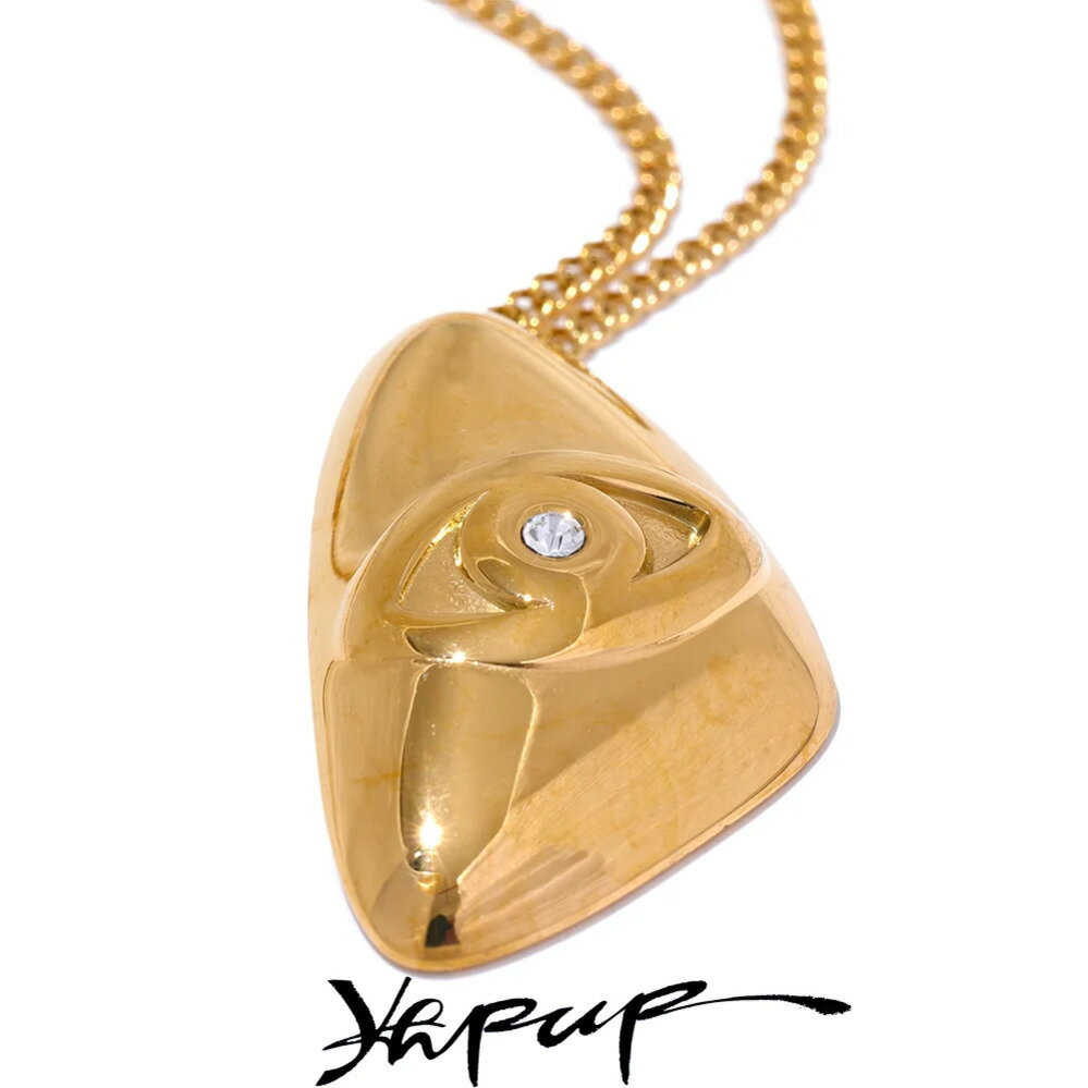 【送料無料】 ペンダント ネックレス ステンレス 三角形 メタル レディース トレンド スチール トライ..