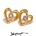 【送料無料】 ピアス ステンレス ハート LOVE レディース 絶妙 透かし ロマンチック スタッド ファッション スチール PVD 防水 Love スタイリッシュ ジュエリー アクセサリー