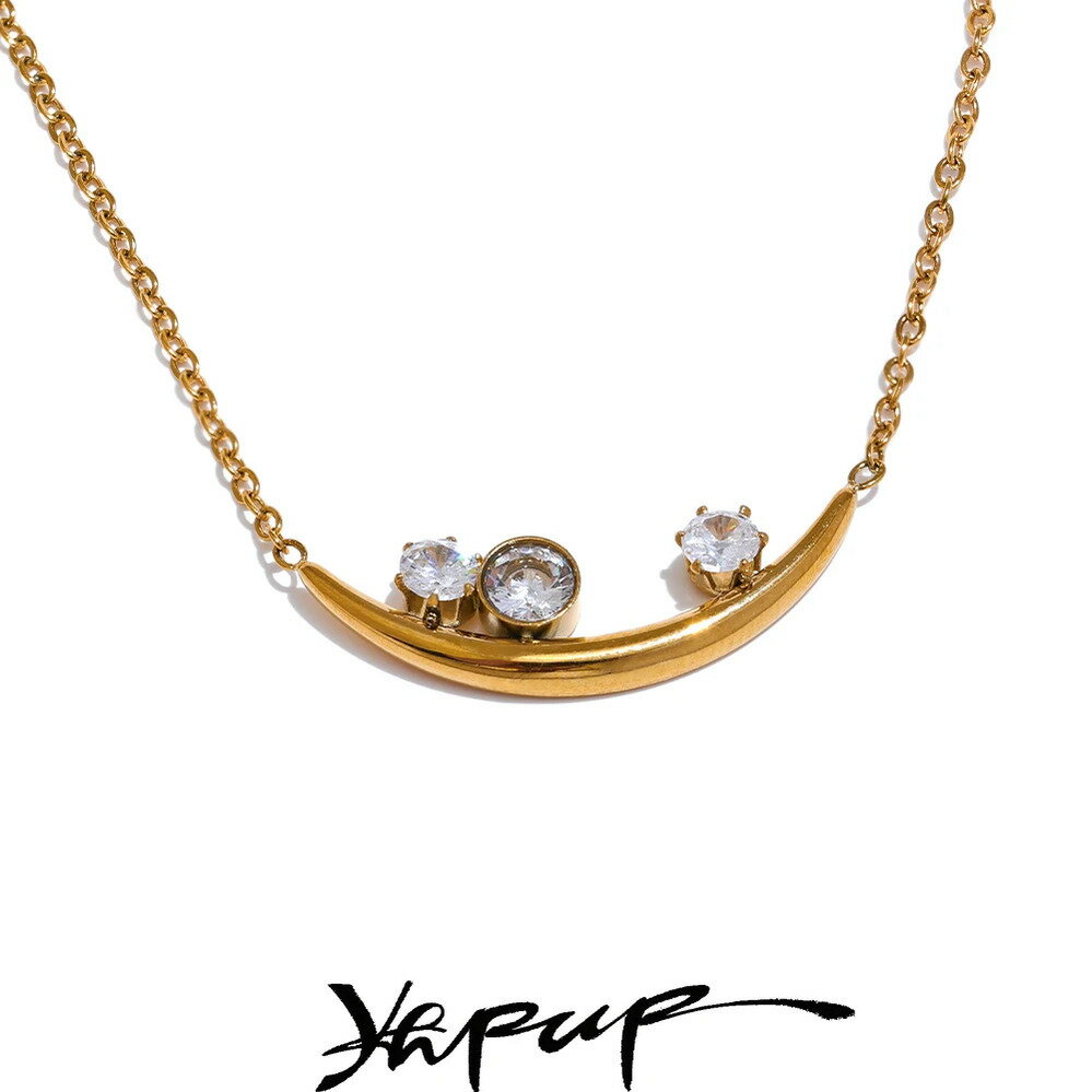 【クーポン利用で4300円】 ペンダント ネックレス ジルコニア ゴールド チェーン ピック 韓国 レディース ファッション シック キュービック ジルコン エレガント ターニッシュ 耐性 スタイリッシュ カラー 襟 ジュエリー ギフト