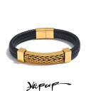 【クーポン利用で7290円】 バングル ブレスレット ステンレス チェーン レザー メタル メンズ 70mm パーソナライズ スチール 幅 ジュエリー ギフト ...
