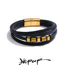 【クーポン利用で4770円】 バングル ブレスレット ステンレス レザー メンズ 68mm 編組 ハンドメイド レイヤー ジュエリー 防水 スチール パーソナラ...