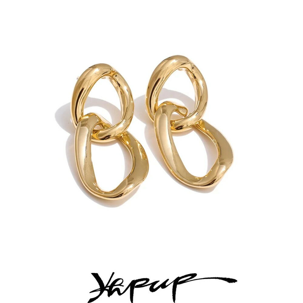 【クーポン利用で4630円】 ピアス ステンレス ドロップ 揺れる レディース ハイ 品質 ギフト デイリー スチール 幾何学 ダングル アンチ アレルギー トレンド クラッシー ジュエリー