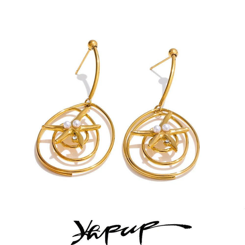 【クーポン利用で3960円】 ピアス 動物 アニマル ステンレス ドロップ ヒトデ メタル 揺れる レディース 海洋 オーシャン スタイル 幾何学 透かし ダン...