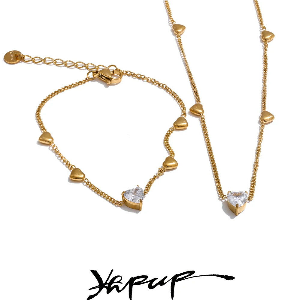 【送料無料】 チャーム バングル ブレスレット ネックレス ジルコニア ステンレス チェーン ハート LOVE レディース 繊細 キラキラ ジルコン Love ...