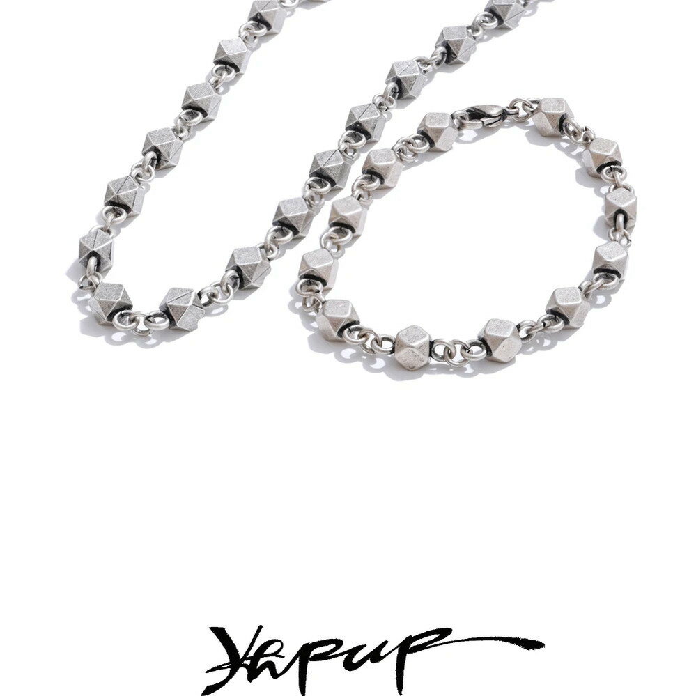 【送料無料】 チャーム ブレスレット ネックレス ステンレス ビンテージ シルバー チェーン メンズ スチール ハンドメイド ステートメント ファッション カラ...