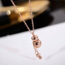 【クーポン利用で4920円】 ネックレス ゴールド ヒョウ レオパード チタン 中国 L レディース 女性 新しい ローズ カラー ラッキー ひょうたん ペンダント 316 スチール ジュエリー ガール ギフト フェード(4)
