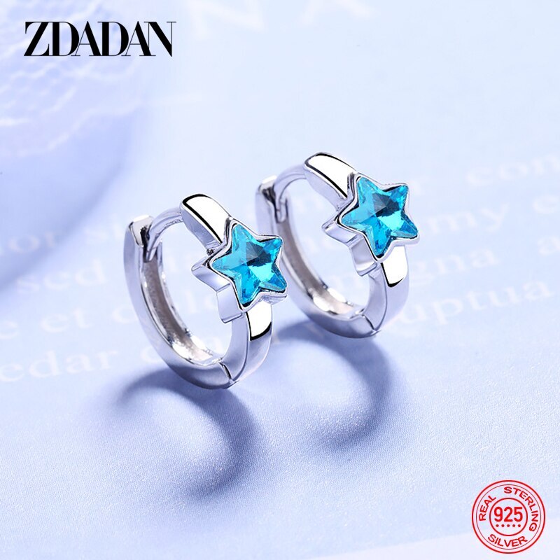 【送料無料】 ピアス クリスタル シルバー フープ リング 星 レディース 女性 925 スターリング スター ファッション ジュエリー