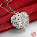 【送料無料】 ペンダント ネックレス シルバー チェーン ハート リング レディース 女性 925 スターリング ファッション 結婚式 ウェディング ジュエリー...