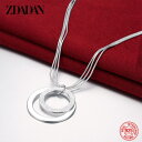 【送料無料】 ネックレス シルバー ラウンド リング レディース 女性 925 スター 星リング 霜 ファッション 結婚式 ウェディング ジュエリー ギフト