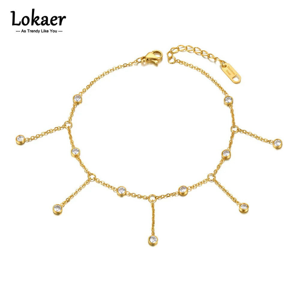 【送料無料】 アンクレット 指輪 リング クリスタル ステンレス ゴールド チェーン レディース ファッション ガール 18K