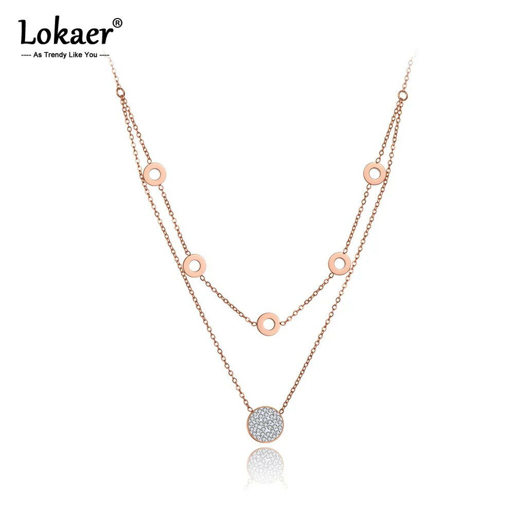 【送料無料】 チョーカー ネックレス ラインストーン ステンレス チタン レディース ファッション スチール ダブル レイヤー クレイ ジオメトリ