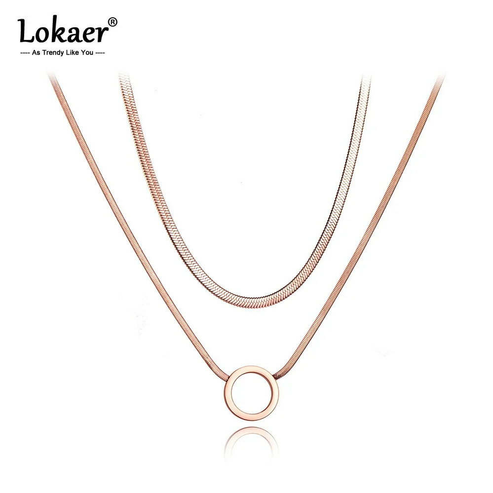 【送料無料】 チョーカー ペンダント ネックレス 動物 アニマル ステンレス サークル チェーン チタン レディース ボヘミア スチール ダブル レイヤー