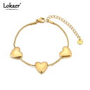 【クーポン利用で3820円】 チャーム ブレスレット ステンレス チェーン ハート レディース ロマンチック 防水 スチール ファッション リスト ジュエリー ガール 誕生日 ギフト
