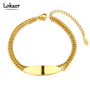 【クーポン利用で3260円】 指輪 リング ブレスレット ステンレス ゴールド チェーン チタン レディース スチール リンク 18k プレート 二重層 幾何学 チャーム(4)