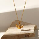 【クーポン利用で3060円】 ペンダント ネックレス ステンレス ゴールド レディース 女性 エレガント 18k プレート 天使 シグネット ギフト スチール 襟