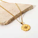【クーポン利用で3270円】 ペンダント ネックレス 花 フラワー ステンレス ゴールド レディース 女性 エレガント 18k プレート スチール ターニッシュ...