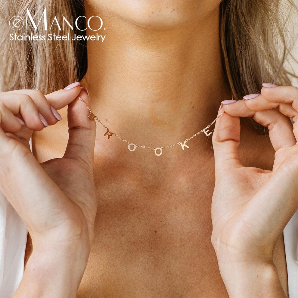 【送料無料】 チョーカー ペンダント ネックレス ステンレス ネーム 名前 レディース 女性 カスタマイズ スチール カスタム パーソナライズ レター ネーム ...