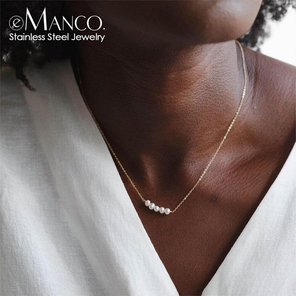 【送料無料】 チョーカー ペンダント ネックレス ステンレス ゴールド パール 真珠 レディース 女性 イミテーション カラー スチール クリスマス ギフト
