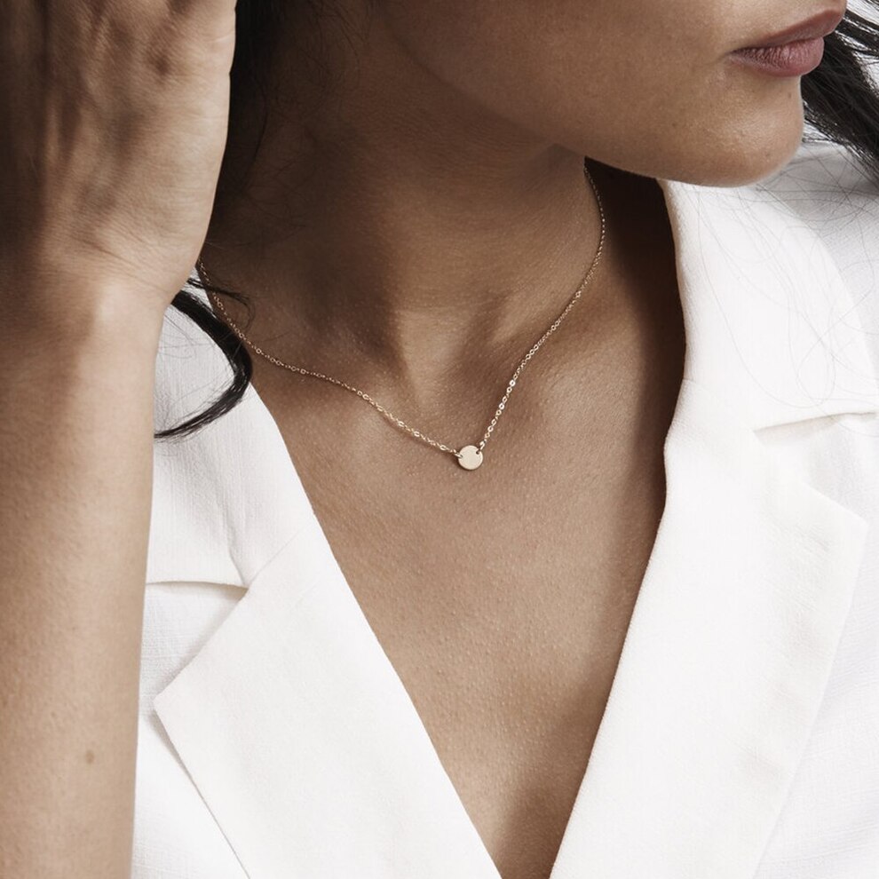 FineJewelrysの【送料無料】 チョーカー ペンダント ネックレス ステンレス ゴールド ラウンド 韓国 レディース 女性 スチール カラー ファッション ジュエリー｜アングル3