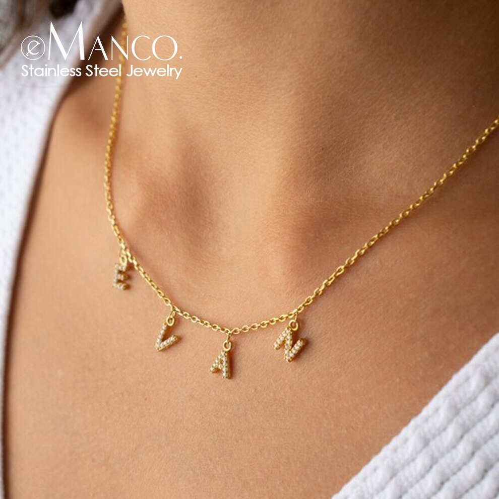 【送料無料】 チョーカー ペンダント ネックレス ジルコニア ステンレス ネーム 名前 レディース 女性 ジルコン レター スチール カスタマイズ パーソナライズ ネーム 名前プレート ギフト